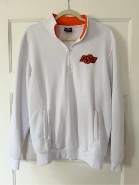 Oklahoma State OSU Cowboys Colosseum Men’s M White 1/4 Zip Sweatshirt
